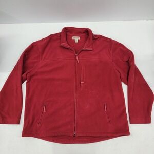 Duluth Trading Co Men's Full Zip Fleece Jacket‎ Wind Resistant Red Sz 3XLT Tall
